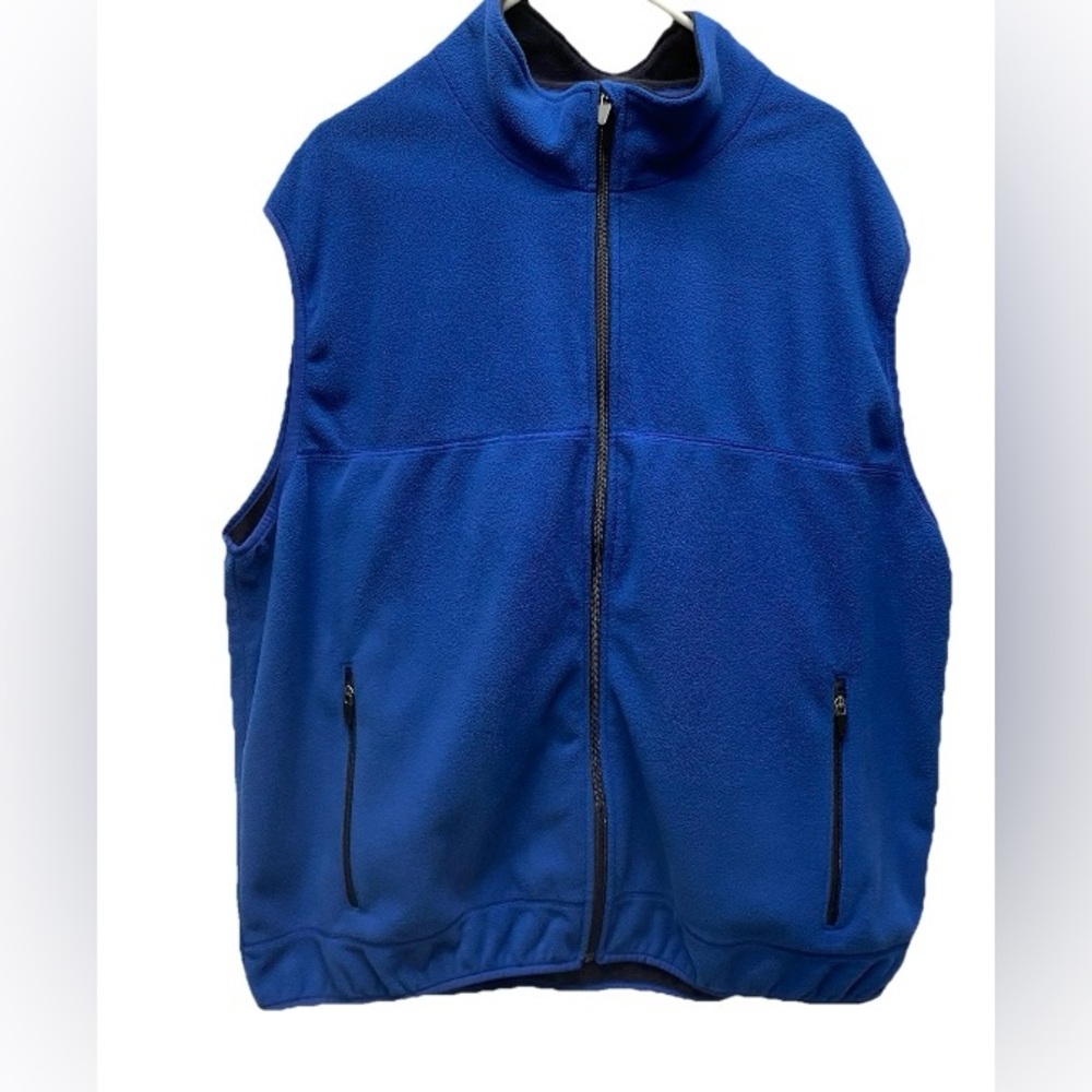 Lands' End men's fleece vest 2XL 50-52 blue full zip winter gear gorpcore - Picture 9 of 9